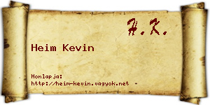 Heim Kevin névjegykártya